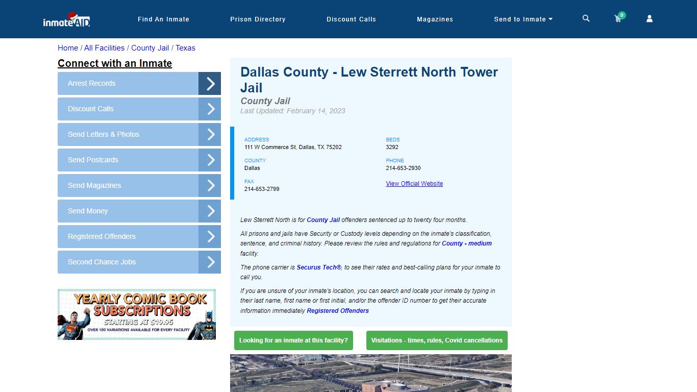 Dallas County - Lew Sterrett North Tower Jail - InmateAid